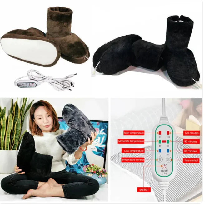 NorthNest™ WarmStep Slippers – Rechargeable Indoor Heated Comfort